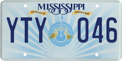 MS license plate YTY046
