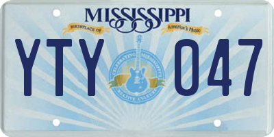 MS license plate YTY047