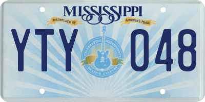 MS license plate YTY048