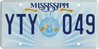 MS license plate YTY049