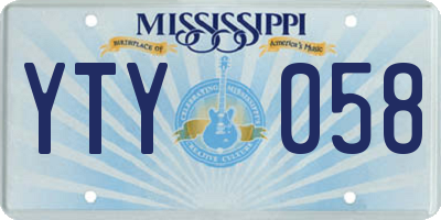 MS license plate YTY058