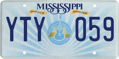 MS license plate YTY059