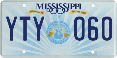 MS license plate YTY060