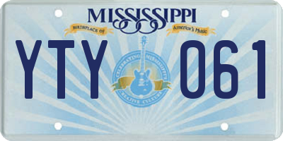 MS license plate YTY061