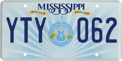 MS license plate YTY062