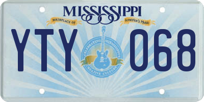 MS license plate YTY068