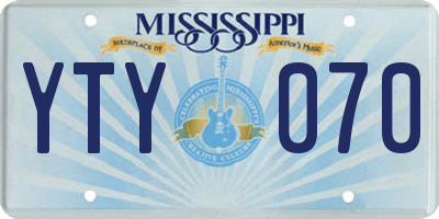 MS license plate YTY070