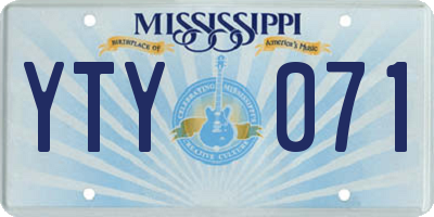MS license plate YTY071
