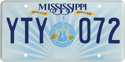 MS license plate YTY072