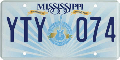 MS license plate YTY074