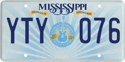 MS license plate YTY076