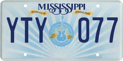 MS license plate YTY077