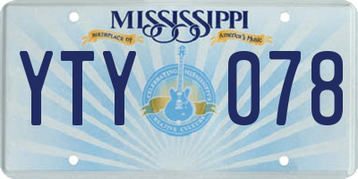 MS license plate YTY078