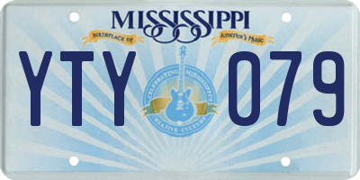 MS license plate YTY079