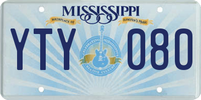 MS license plate YTY080