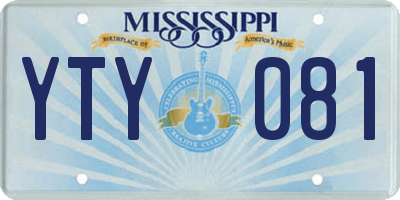MS license plate YTY081