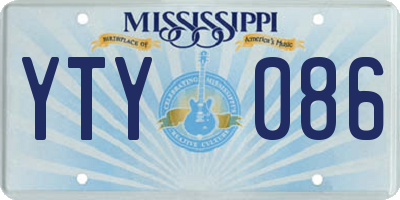 MS license plate YTY086