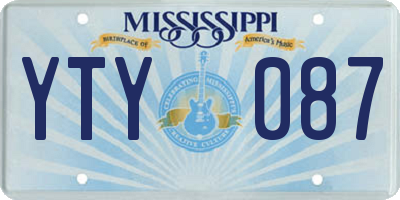 MS license plate YTY087