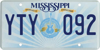 MS license plate YTY092
