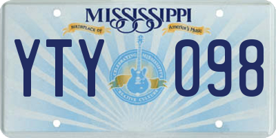 MS license plate YTY098