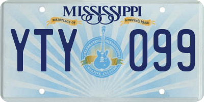 MS license plate YTY099