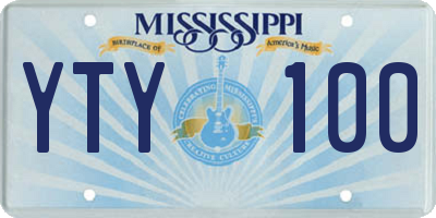 MS license plate YTY100