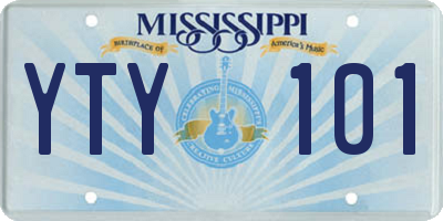 MS license plate YTY101
