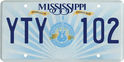 MS license plate YTY102