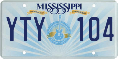 MS license plate YTY104