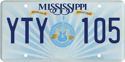 MS license plate YTY105