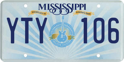 MS license plate YTY106