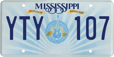 MS license plate YTY107
