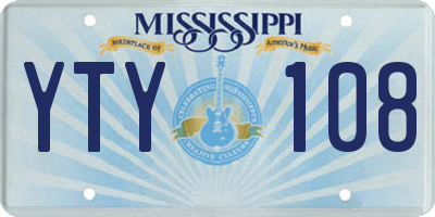 MS license plate YTY108