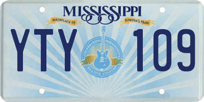 MS license plate YTY109