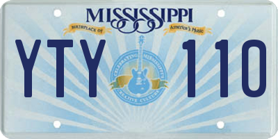 MS license plate YTY110