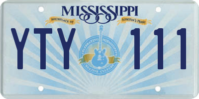 MS license plate YTY111