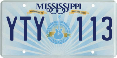 MS license plate YTY113