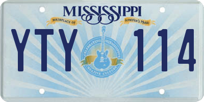 MS license plate YTY114