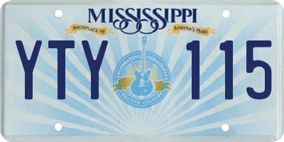 MS license plate YTY115