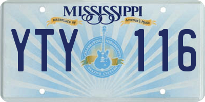 MS license plate YTY116