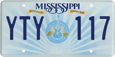 MS license plate YTY117