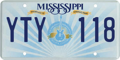 MS license plate YTY118