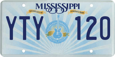 MS license plate YTY120