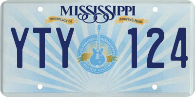 MS license plate YTY124