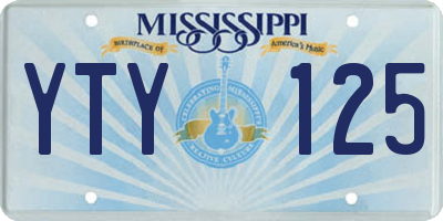 MS license plate YTY125