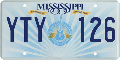 MS license plate YTY126