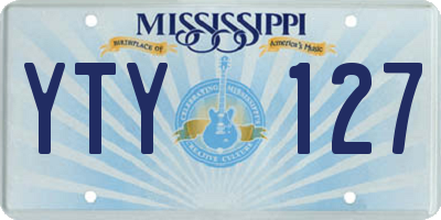 MS license plate YTY127