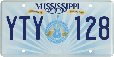 MS license plate YTY128