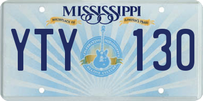 MS license plate YTY130