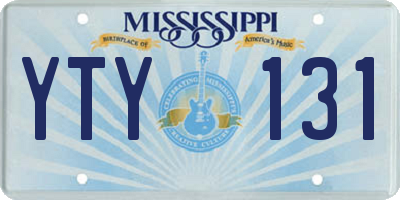 MS license plate YTY131